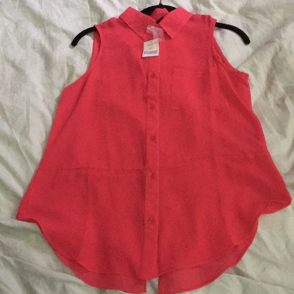 Button down sheer blouse